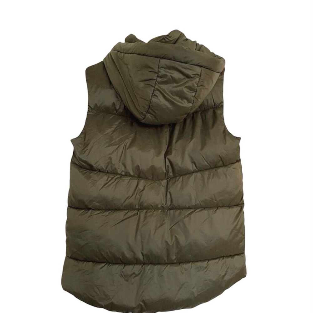 Zella Longline Hooded Zip Up Belted Puffer Vest Olive Green Women’s Sz XXS - Picture 6 of 14